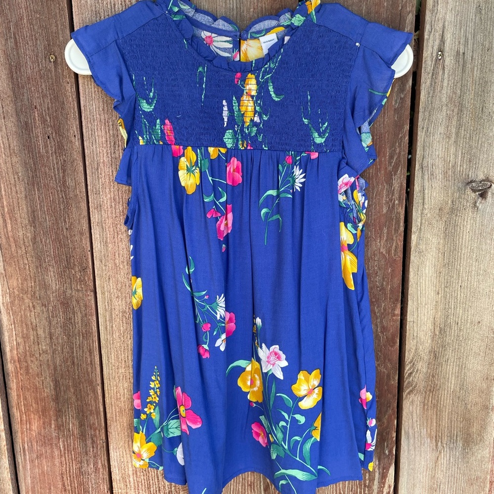 Old Navy Blue Floral Blouse Size Small